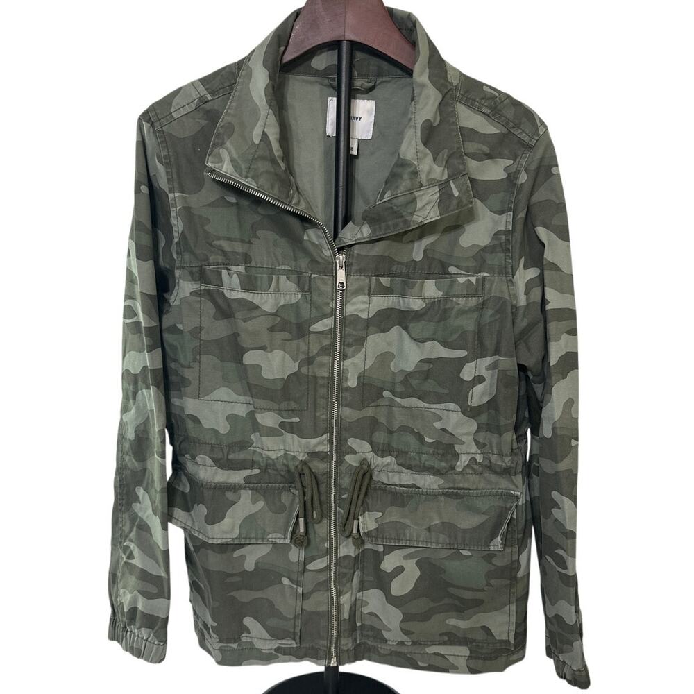 Old Navy Women's Adjustable Green Cammo Camouflage Full Zip Jacket Size Large
